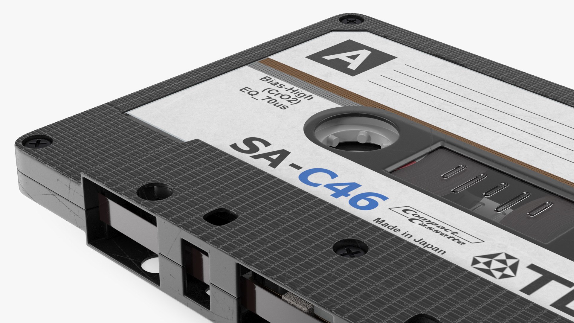 3D TDK SA C46 Cassette Tape https://p.turbosquid.com/ts-thumb/ku/8U69or/EZ/tdksac46cassettetape3dmodel009/jpg/1623933149/1920x1080/fit_q87/b3c9eb487a05560b5d57c9244442518e79d74dd1/tdksac46cassettetape3dmodel009.jpg