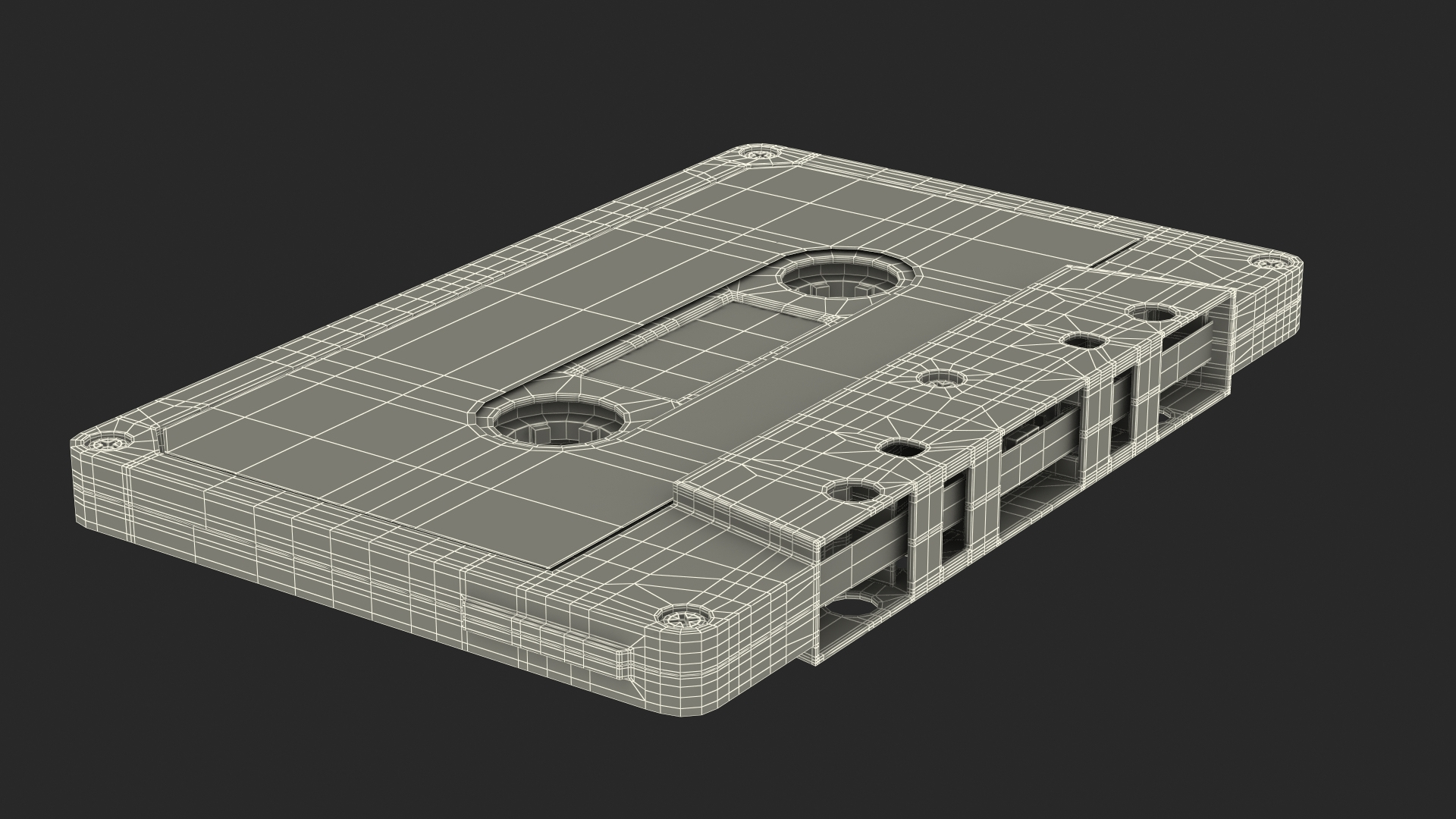 3D model Cassette Tape Case Gray - 4 Variants VR / AR / low-poly