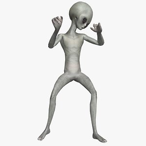 Super-Realistic Gray Alien 3D Animation - Yelling 3D model