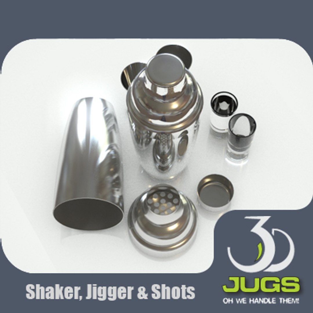 Cocktail Shaker Jigger Shot 3d Model