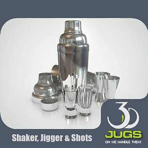 cocktail shaker jigger shot 3d model