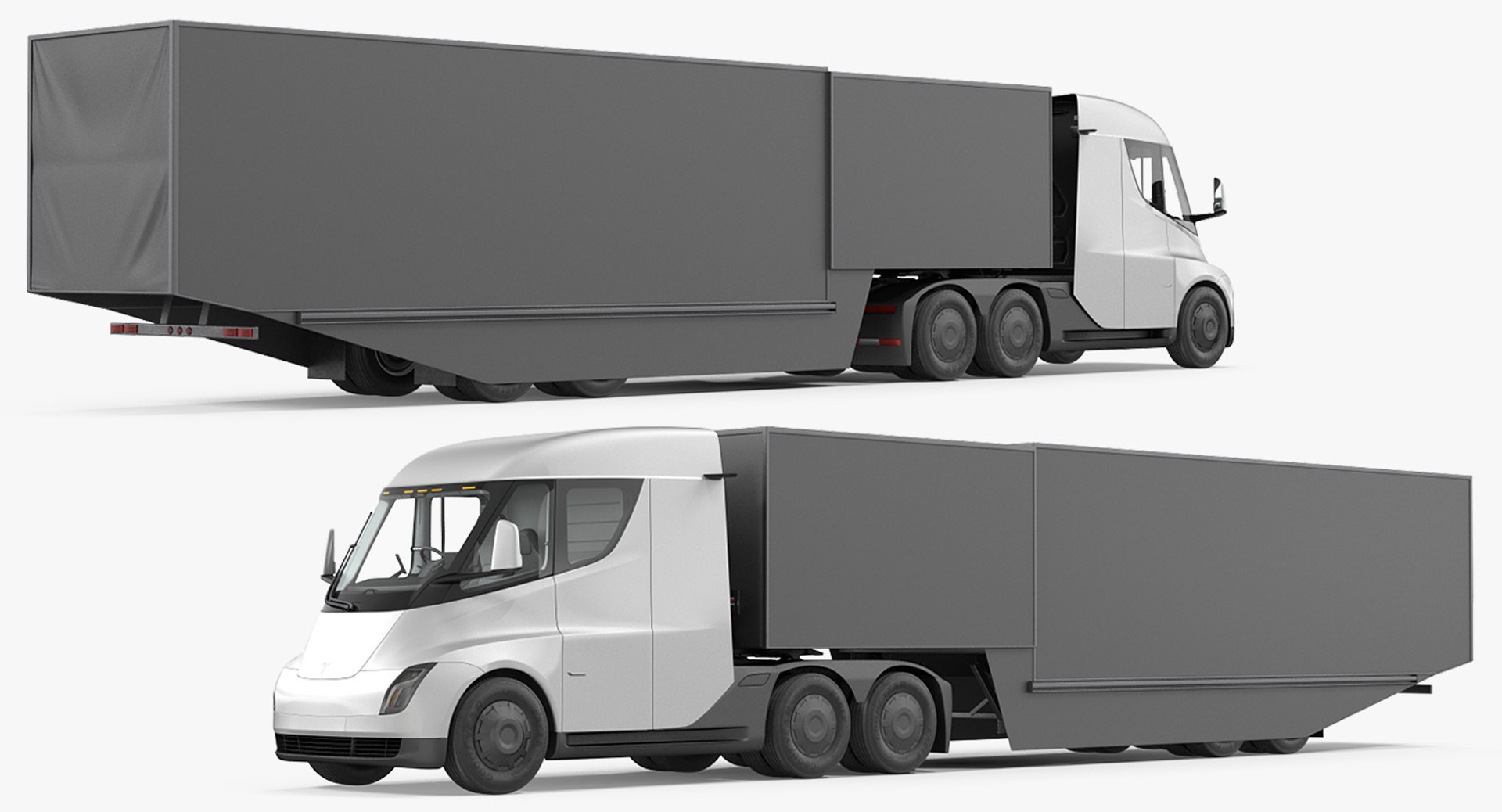 3D tesla semi trucks trailers https://p.turbosquid.com/ts-thumb/ku/HeaSK0/8rL65shD/teslasemitrucksandtrailerscollectionvray3dmodel014/jpg/1525828452/1920x1080/fit_q87/69d4bec7ad4df298a128e2817ce48ab498015c8f/teslasemitrucksandtrailerscollectionvray3dmodel014.jpg