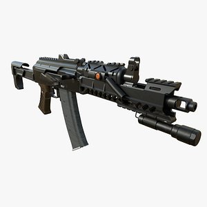 AK-47 II Low Poly-Game Ready Gun 001 3D model
