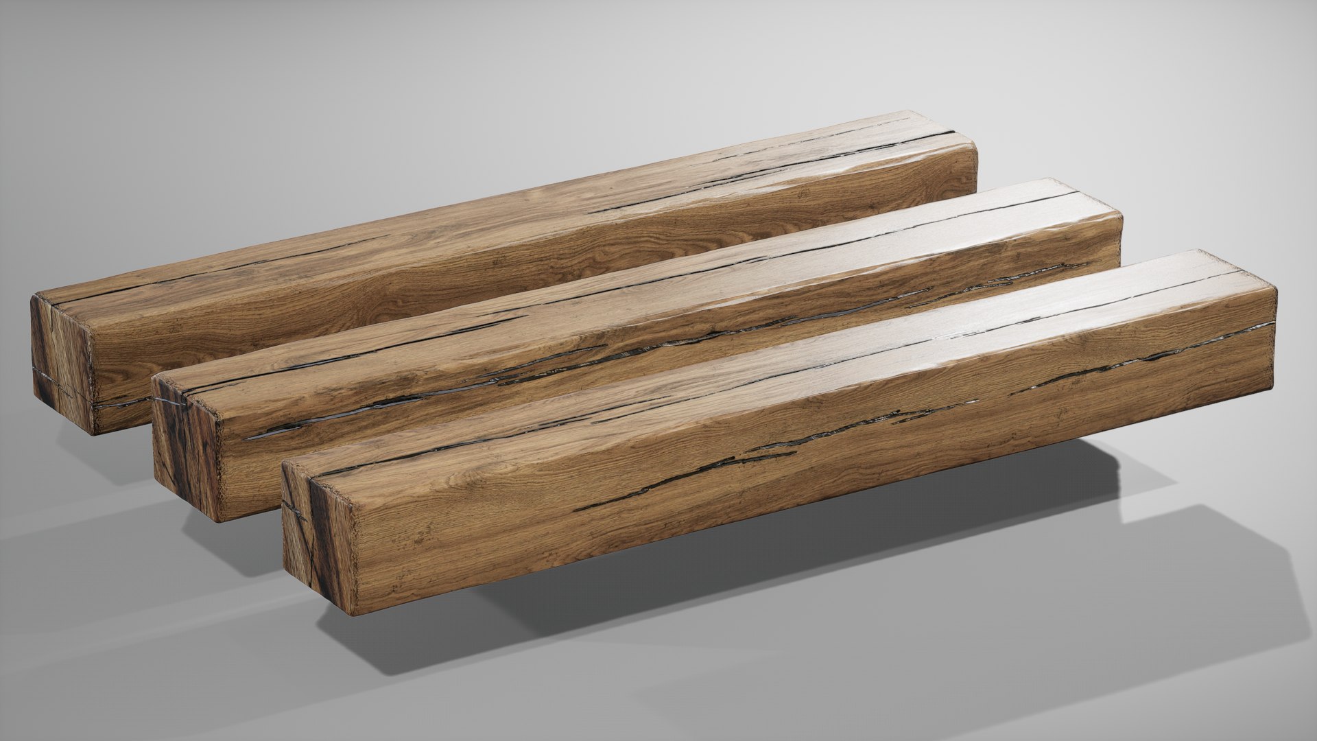 3D Reclaimed Walnut Wood Beams Model - TurboSquid 1831345