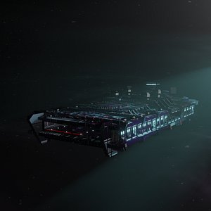 si-fi space battleship 3D model