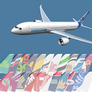 a350-900 airlines 3d max