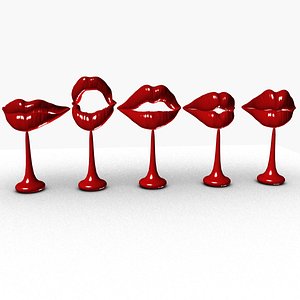 3D Red lips model