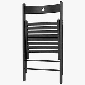 3D Folding Chair Black Closed