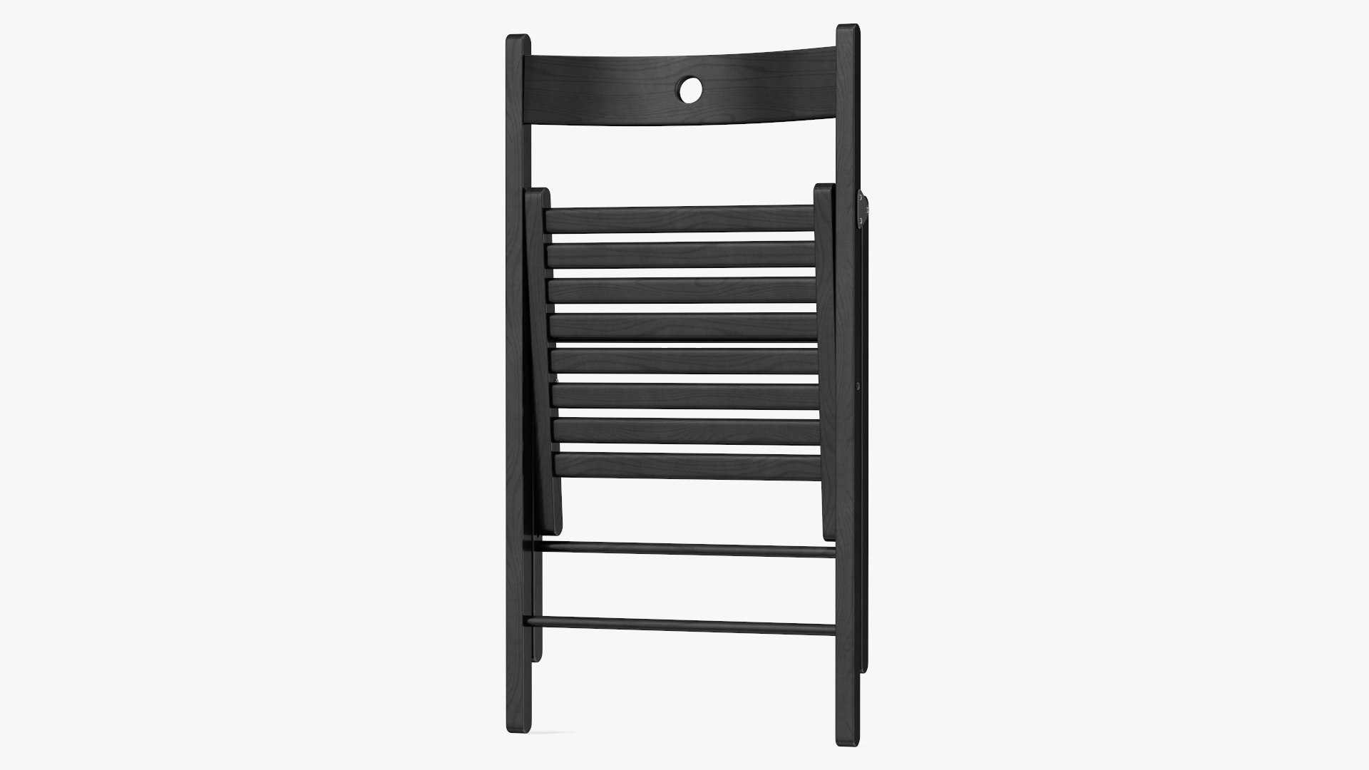 Folding Chair Black Closed 3D model preview