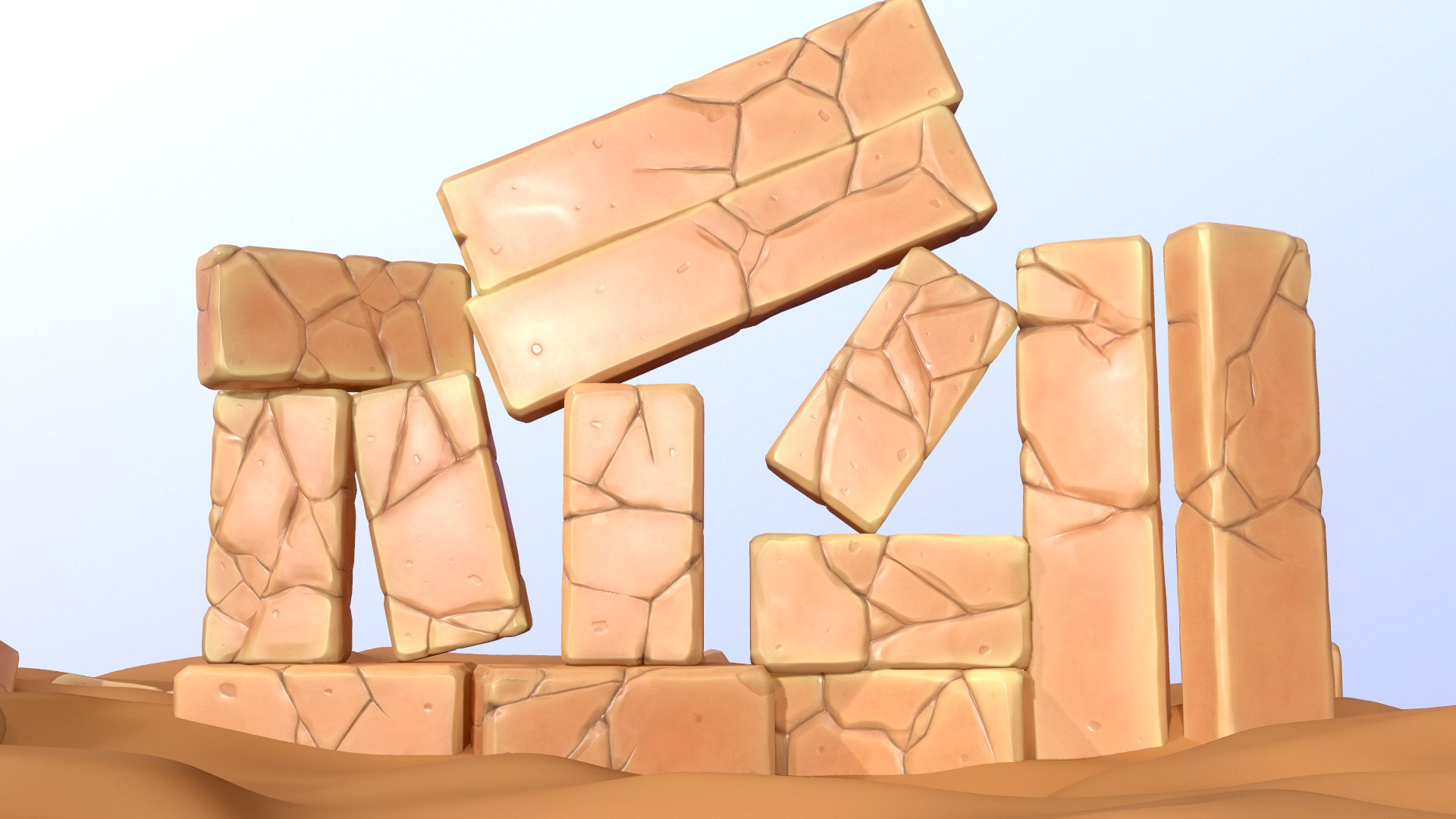 Stylized Cartoon Rock Sand 3D Model - TurboSquid 1568554