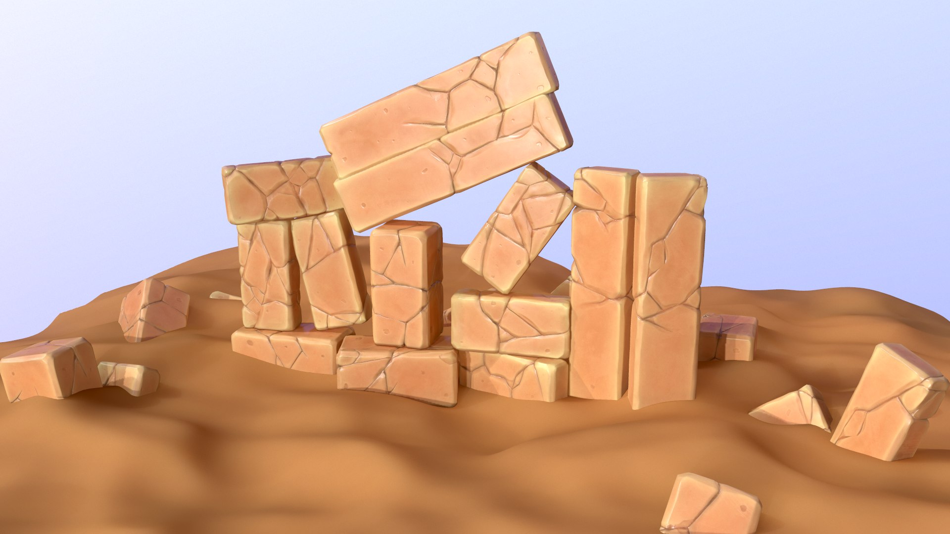 Stylized Cartoon Rock Sand 3D Model - TurboSquid 1568554