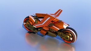 Sci-Fi Bike Tron high and low poly combo