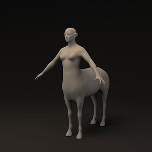 3D Centaur Female Lo Poly Base Mesh