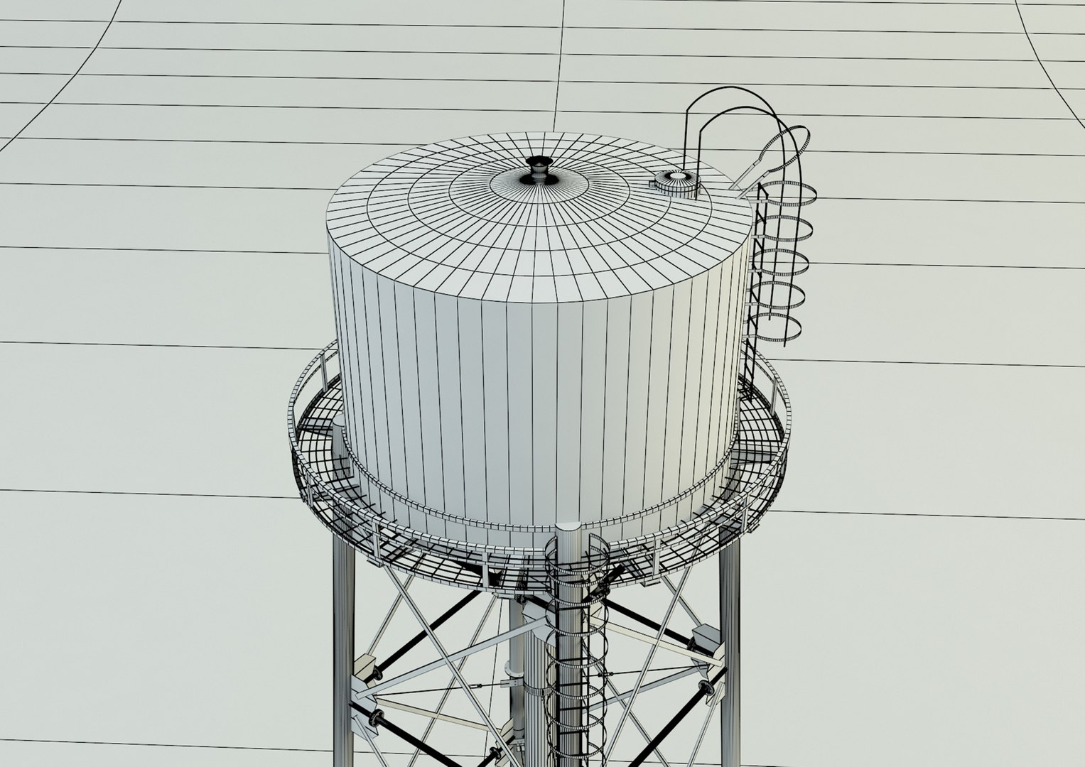 High Tower Water Tank Model TurboSquid 2070172