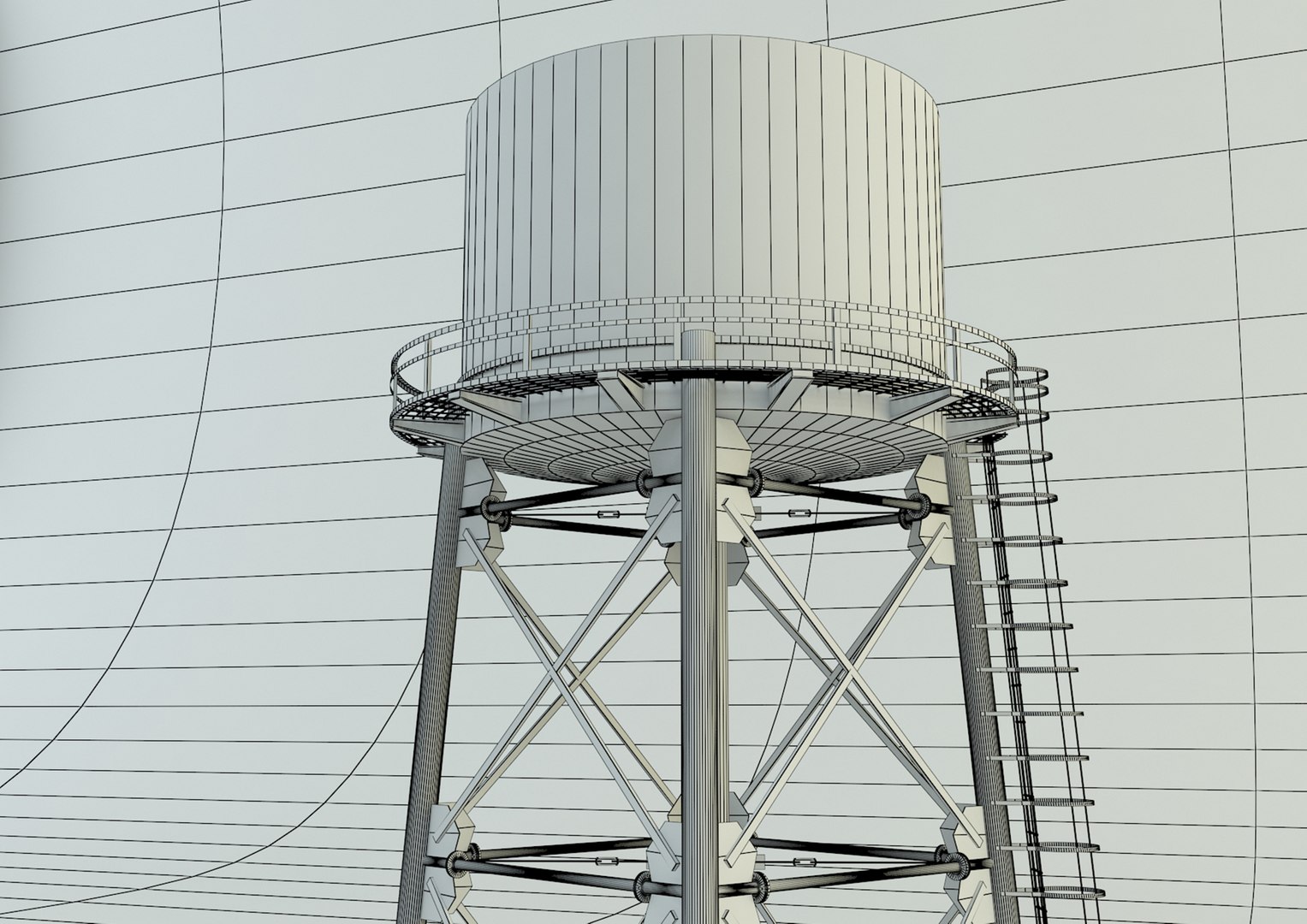 High Tower Water Tank Model TurboSquid 2070172
