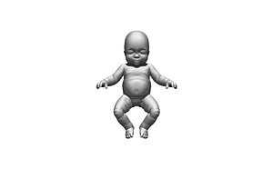 3D model baby newborn girl boy human