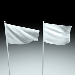 3D white flag model
