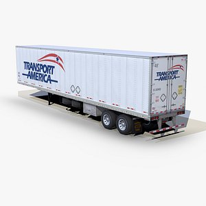 dry van trailer 48ft 3D model