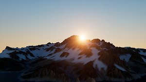 Snowy mountain range