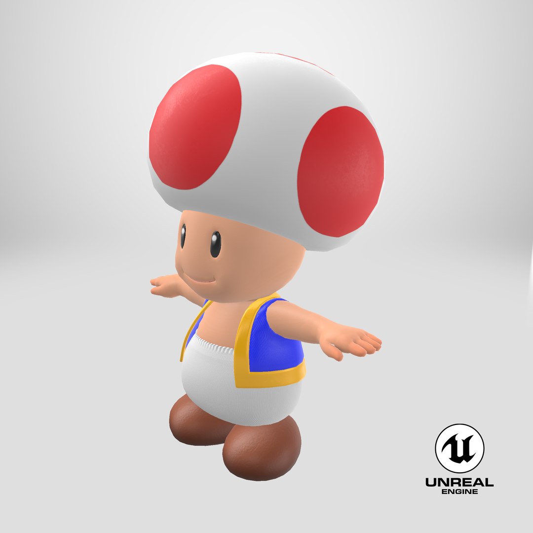3D Toad Toadstool Mushroom Super Mario - TurboSquid 1408203