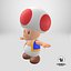 3D toad toadstool mushroom super mario