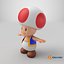 3D toad toadstool mushroom super mario