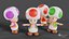 3D toad toadstool mushroom super mario
