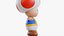 3D toad toadstool mushroom super mario
