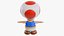 3D toad toadstool mushroom super mario