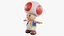 3D toad toadstool mushroom super mario