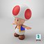 3D toad toadstool mushroom super mario