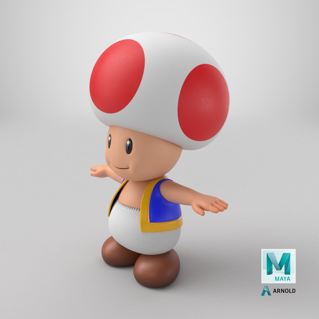 3D Toad Toadstool Mushroom Super Mario - TurboSquid 1408203