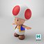 3D toad toadstool mushroom super mario