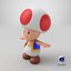 3D toad toadstool mushroom super mario