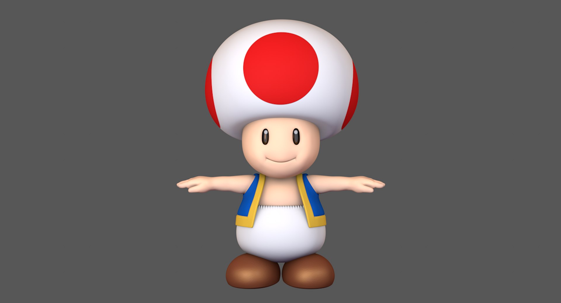 3d Toad Toadstool Mushroom Super Mario Turbosquid 1408203 1740