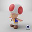 3D toad toadstool mushroom super mario