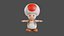 3D toad toadstool mushroom super mario