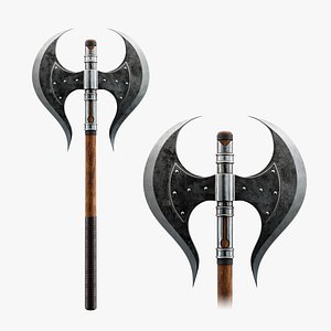 3D model Double Bladed Battle Axe 3D Model