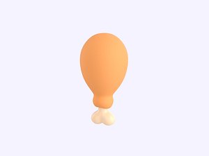 3D Cartoon Chicken Leg model
