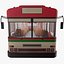 Low-Poly-Thai-Bus-Rot-Grün-Weiß-Farbmodell