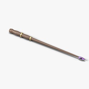 Magic Wand with Purple Crystal Tip - Fantasy Wizard Prop