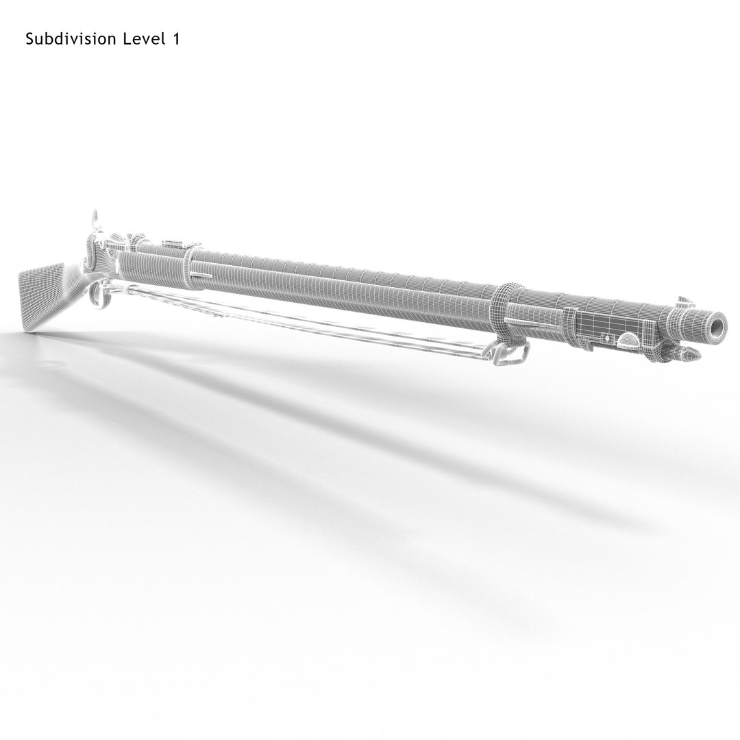 3d photorealistic springfield musket rifles