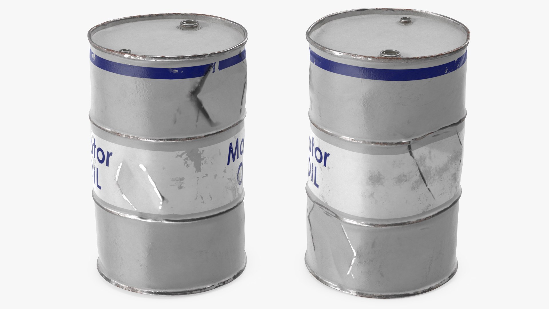 Old Motor Oil Barrel 3D model preview
