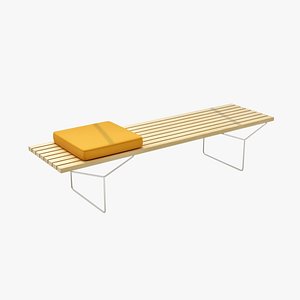 Bertoia Bench With Seat Cushions