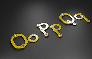 3D opq rusty metal alphabet letters