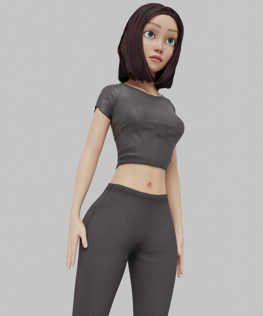 Low Poly Rigged Woman Character 3d Model Turbosquid 1978789