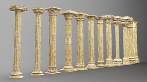 columne-old-historic-architexture-roma-antic-build- 3D model