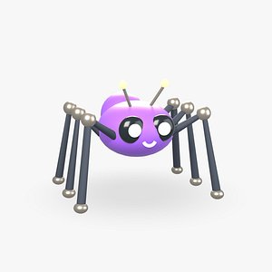 Cute Spider Robot Six Legs - Purple
