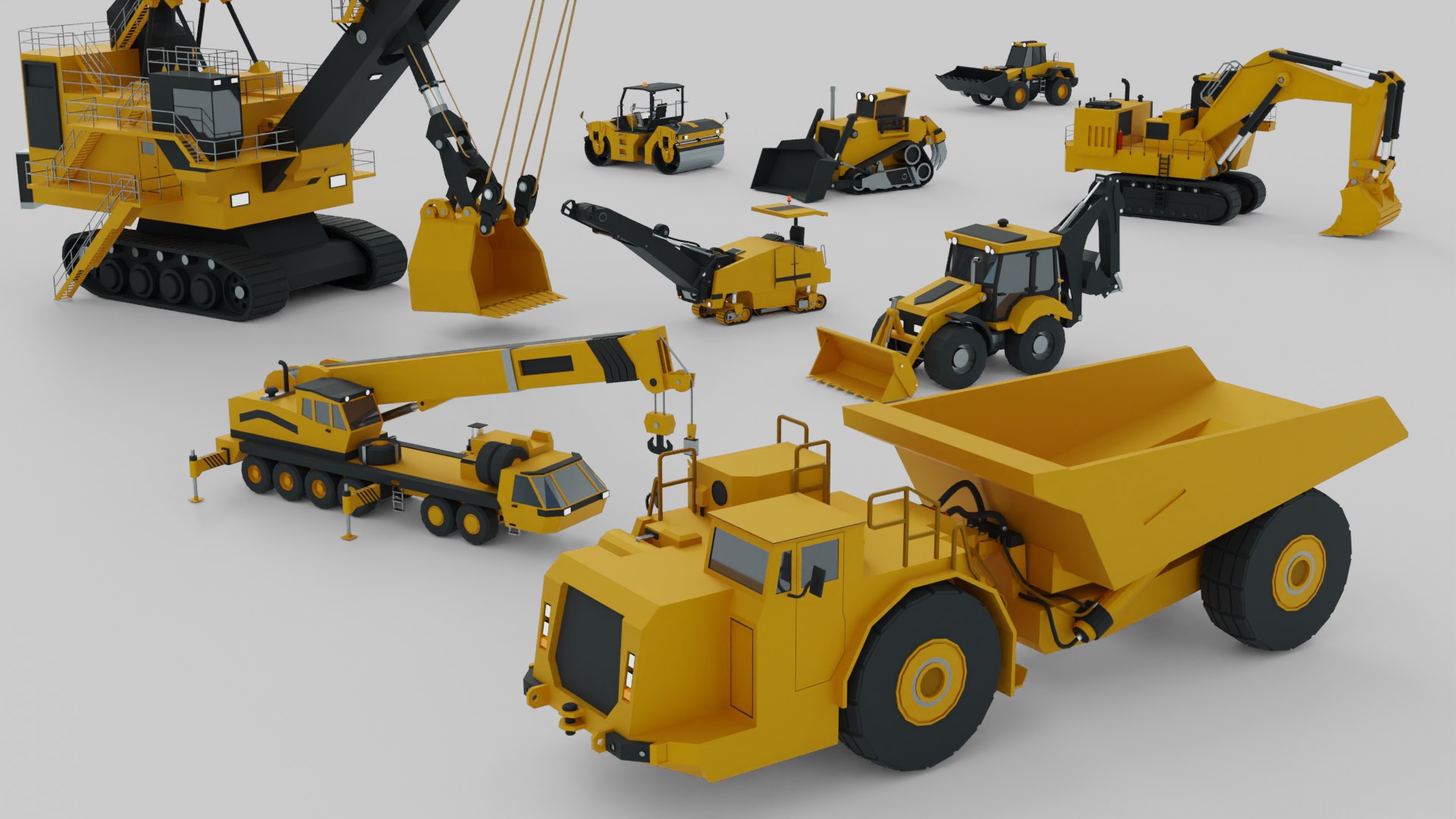 3D Heavy Machinery - Lowpoly Pack 1 Model - TurboSquid 2423015
