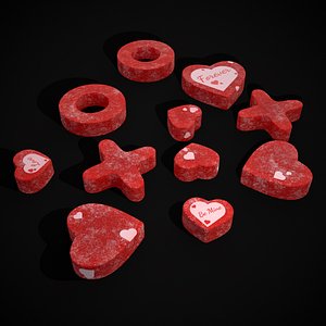 3D Valentines XOXO Red Jelly Candies